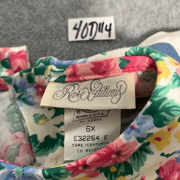 Vintage Rare Editions Floral Dress Size 6X Bib Collar Cottage Easter Shabby - Picture 2 of 9